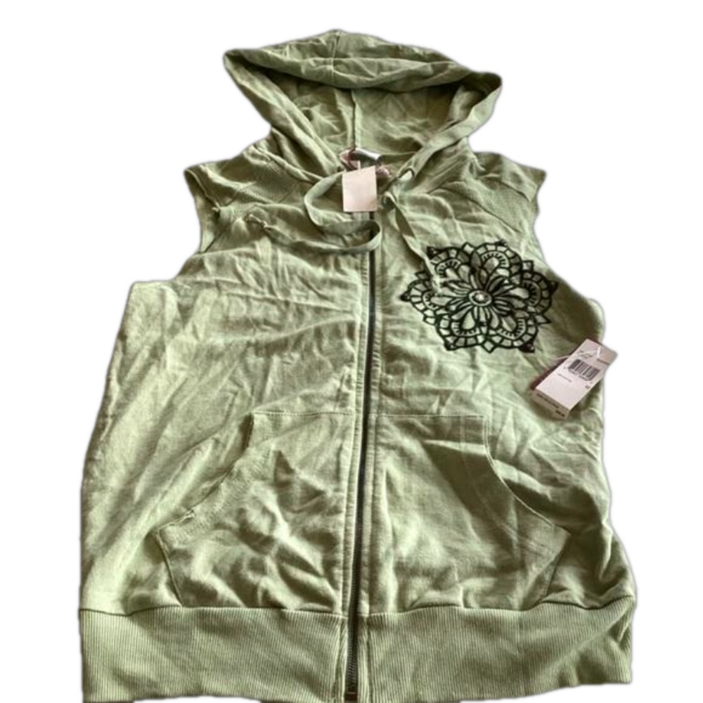 Buffalo David Bitton Sleeveless Hooded Zipper Vest NWT SzM. Made in USA. Vintage